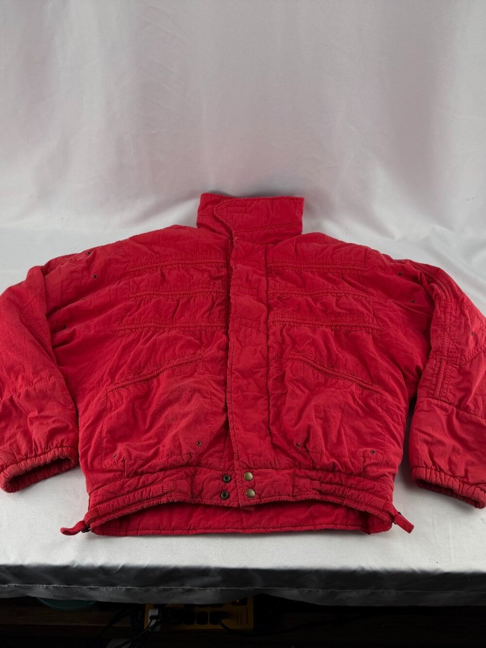 Cosi L'Uomo Red Puffer Winter Jacket Quilted Stand Collar Coat Size M